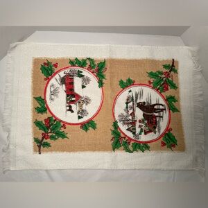 Vintage Cannon Kitchen Towel-Winter Holly Horse & Sleigh